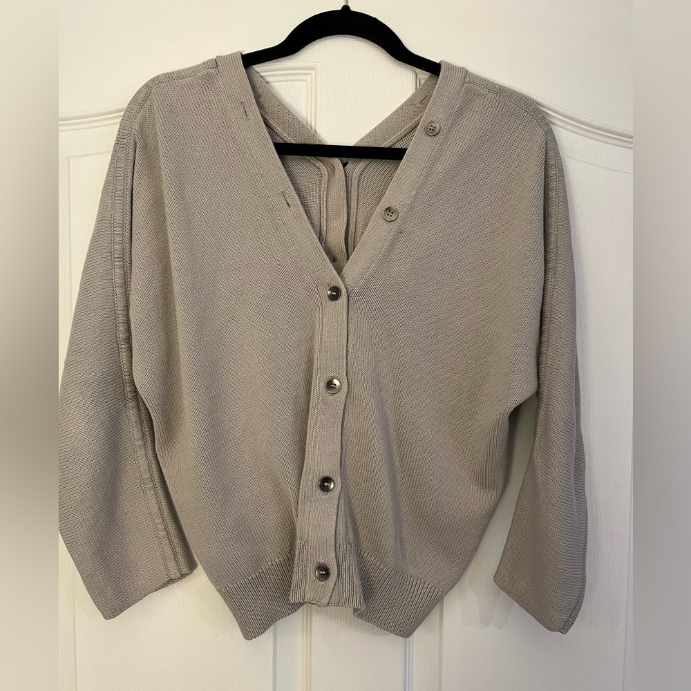 Kate Spade Saturday Front to Back Button 100% Cotton Cardigan Reversible Sz S